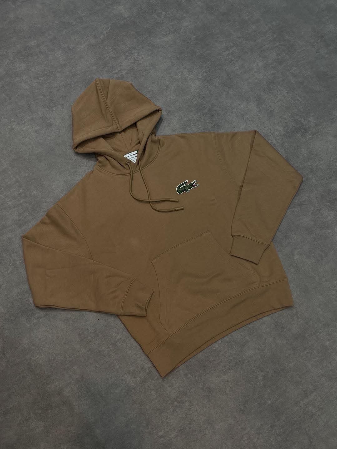 SWEAT LACOSTE MARRON BIG LOGO