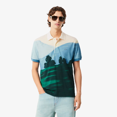 CLASSIC FIT PRINTED PETIT PIQUÉ POLO SHIRT